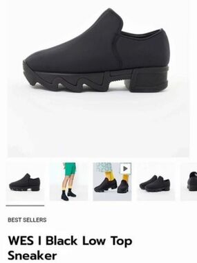 iRi WES I Black Low Top Sneaker Black Low Top With White White Soles US 11